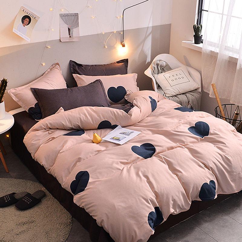 Four-piece Quilt Cover Bed Sheet Simple Cotton-like Student Dormitory Supplies