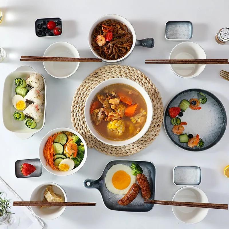 Nordic Ceramic Dishes Set Household Combination Dishes and Chopsticks Net Red Creative Tableware Four Set