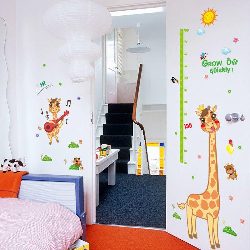 [Wall stickers] cartoon giraffe mother baby height measurement wall stickers for kids rooms bedroom