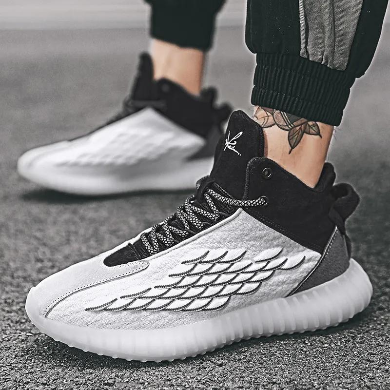 Men's Coconut Shoes Autumn Korean Version All-match High-top Shoes Boys Sports Shoes Students Casual Shoes Fitness Shoes Mesh Shoes