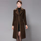 Women's Winter Large Over Knee Long Sleeve Velvet Warm Wool Elegant Coat