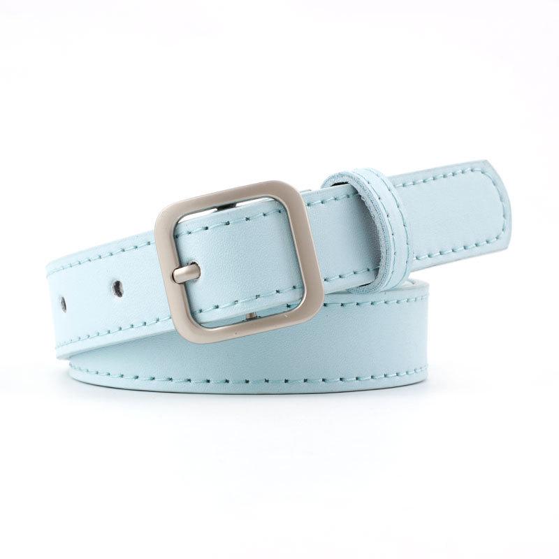 Small Square Buckle Ladies Belt Multicolor Wild Jeans Belt Student Fashion Decorative