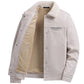 Velvet Warm Jacket Men's Fleece Thickening Casual Handsome Jacket Jacket Men's Long-sleeved Button Design Warm Cotton Clothing