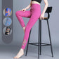Large Size Nude Yoga Pants Women's Tight-fitting Outer Fitness Pants, High-waisted Butt-lifting Cropped Trousers