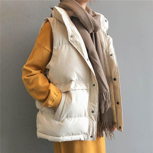 Autumn and Winter Models Loose Short Down Cotton All-match Vest Vest Bread Jacket Vest Jacket Women