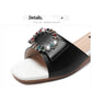 Middle Heel Square Toe Sandals Female Fairy Thick Heel Rhinestone Slippers Open Toe All-match Shoes Beach Shoes