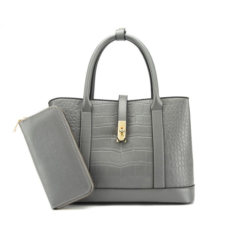 Women Bag Sets 2pcs Cowhide Handbags Luxury Top-Handle Bags Large Capacity Personality Crossbody Bag Wallet Bags