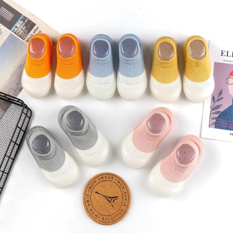 Baby Toddler Shoes 0-3 Years Old Boys and Girls Shoes Summer Mesh Color Matching Breathable Thin Rubber Soft Sole