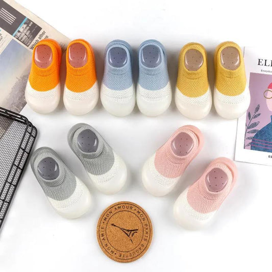 Baby Toddler Shoes 0-3 Years Old Boys and Girls Shoes Summer Mesh Color Matching Breathable Thin Rubber Soft Sole