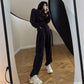 Sports Sweater Suit Women's Autumn Hooded Cardigan Coat Wide Leg Pants Two-piece Sports Sweater Jogging Trousers Casual Suit