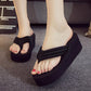 High-heeled Slippers Women Wear Non-slip Slope with Flip-flops High-heeled Platform Sandals and Slippers Beach Shoes In Summer