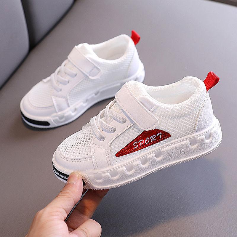 Boys Sneakers Mesh Breathable White Shoes Spring and Autumn Children's Shoes Boys' Shoes Children's Sports Shoes