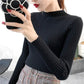 Half-high collar plus velvet thick knit bottoming shirt long-sleeved sweater female decoration shirt