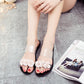 Casual Women Sandals Metal Floral Jelly Shoes Spilt Toe Flip Flops Sandals Beach Slippers