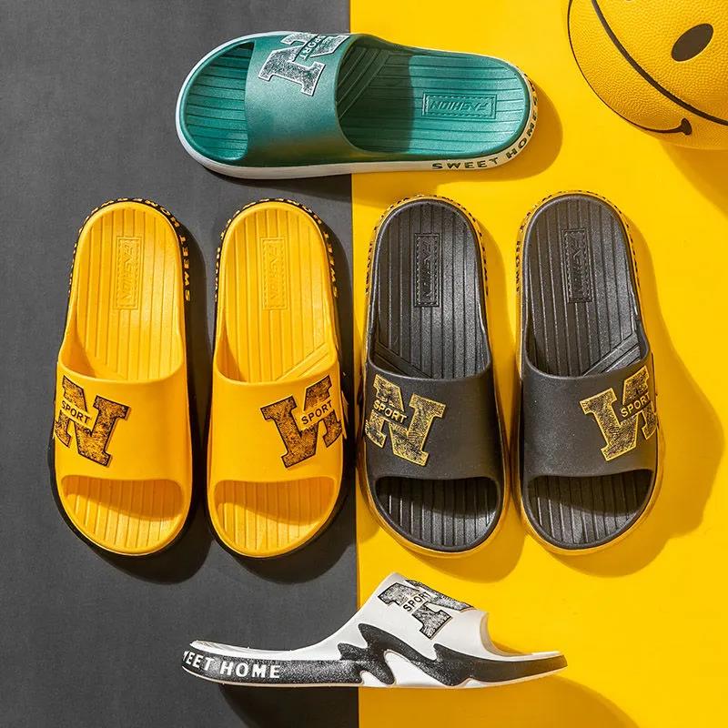 Summer Men's Slippers Bathroom Non-slip Thick Bottom Wear-resistant Outer Slippers