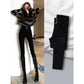 Autumn and Winter High Waist Slimming Plus Velvet Pants Pencil Pants Black Jeans
