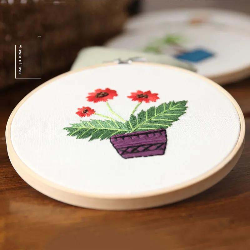 Plant Printing Embroidery DIY Su Embroidery Handmade Cross Stitch Fabric Material Package European Style Home Adult Beginner