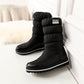 Snow Boots Comfy Flat Heel Round Toe Slip-On Solid Med Heel Platform Winter  New Ladies Shoes Mid-Calf Women Boots