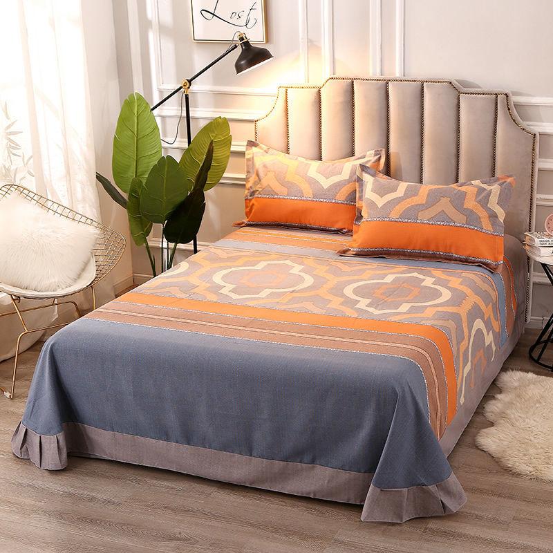 Three-piece Set of Pure Cotton Brushed Warm Sheets and Pillowcases for Double Student Dormitory Bed Set