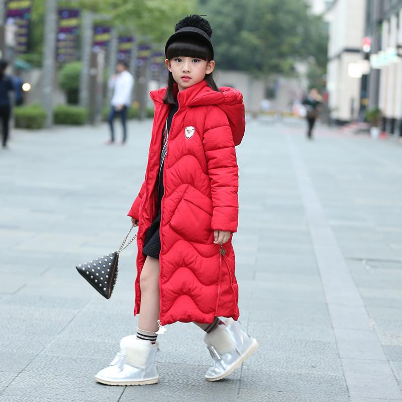 Winter Girls' Cotton-padded Clothes Thick Velvet Pike Clothing Fashion Long Kids Winter Parkas