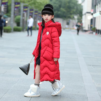 Winter Girls' Cotton-padded Clothes Thick Velvet Pike Clothing Fashion Long Kids Winter Parkas