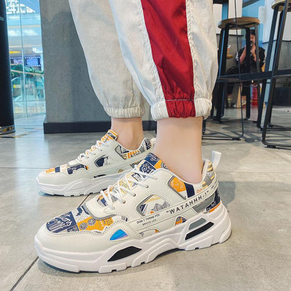 Men's Shoes Korean Version Trend Heightening Shoes Boys Casual All-match Sneakers Ins Dad Shoes