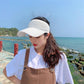 Women's Summer Sports Empty Top Hat Solid Color Pleated Visor Cap Breathable All-match Sunscreen Sun Hat Anti-ultraviolet Sunshade Hat