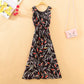 Pofulove Bohemia chiffon floral dress Sleeveless Party Beach Maxi Dress Sundress long summer dress