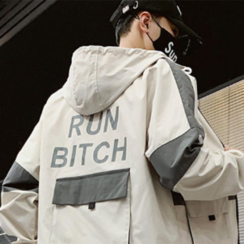 Jacket Men's Spring and Summer Sports Suit Men's Wear with A Set of Handsome Hip-hop Top Clothes Trendy Ruffian Handsome Work Jacket