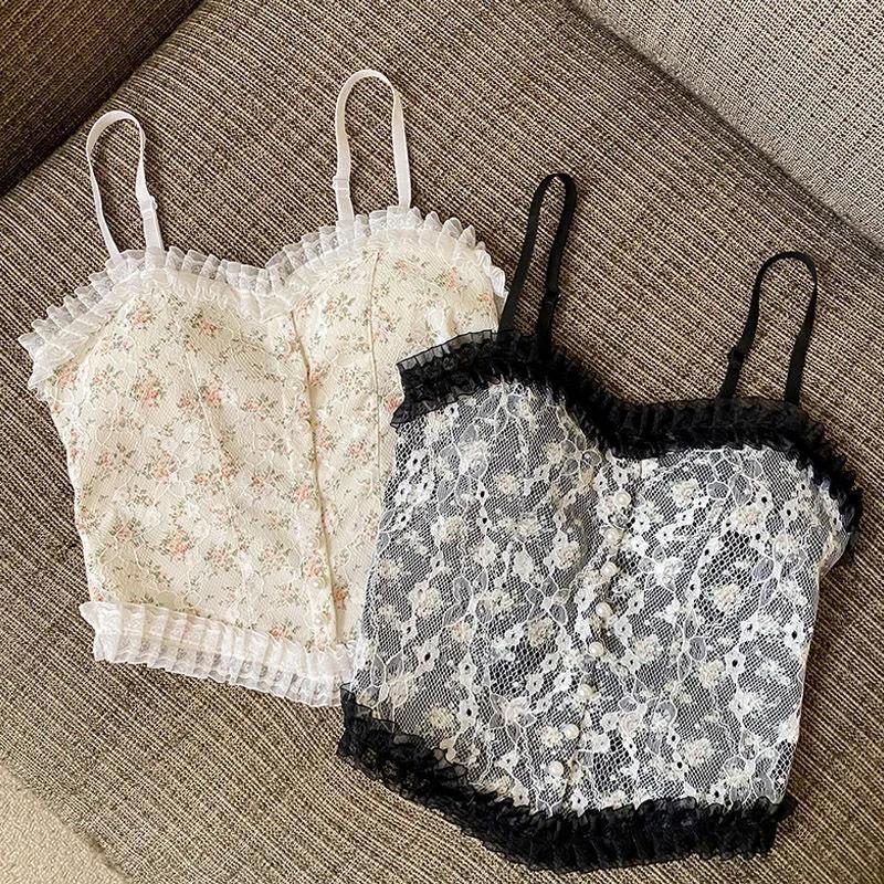 Lace Camisole Women's Outer Wear Trendy Inner Design Niche Short Beautiful Back Tube Top Top