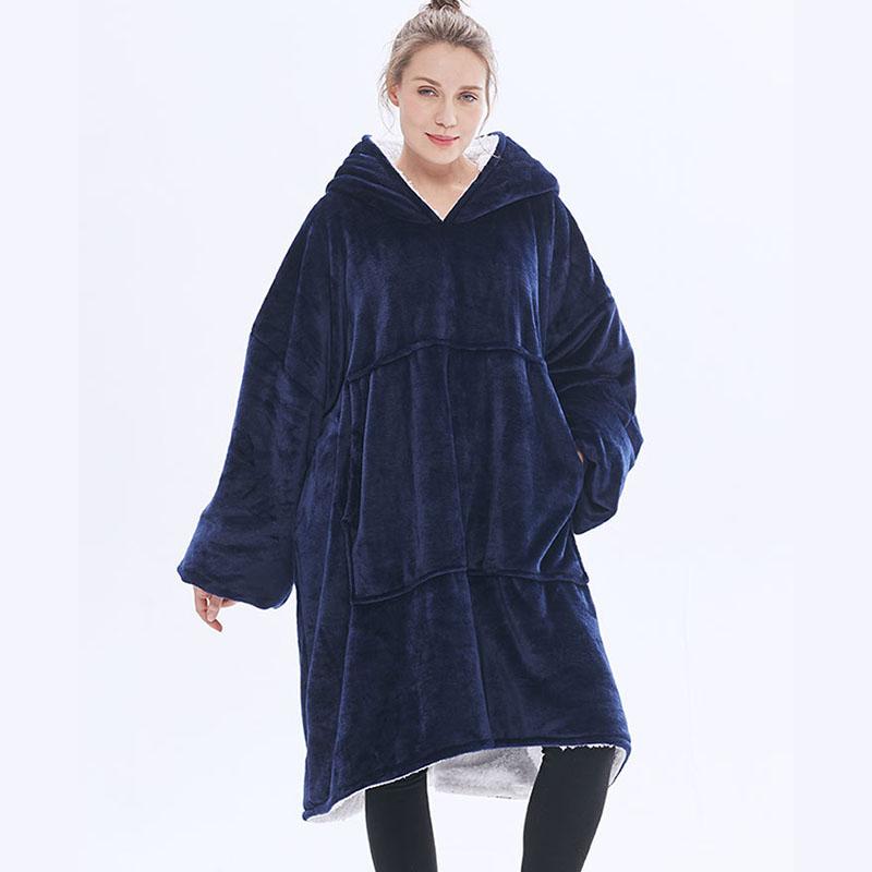 Wearable TV Blanket Hooded Blankets for Adult Sofa Cozy Super Soft Warm Blanket with Sleeves Hoodie Oversized Sweatshirt