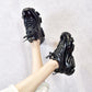 Women Black Snekaers Platform Sneakers Chunky Dad Shoes Women Trainers Lightweight Wedges Shoes