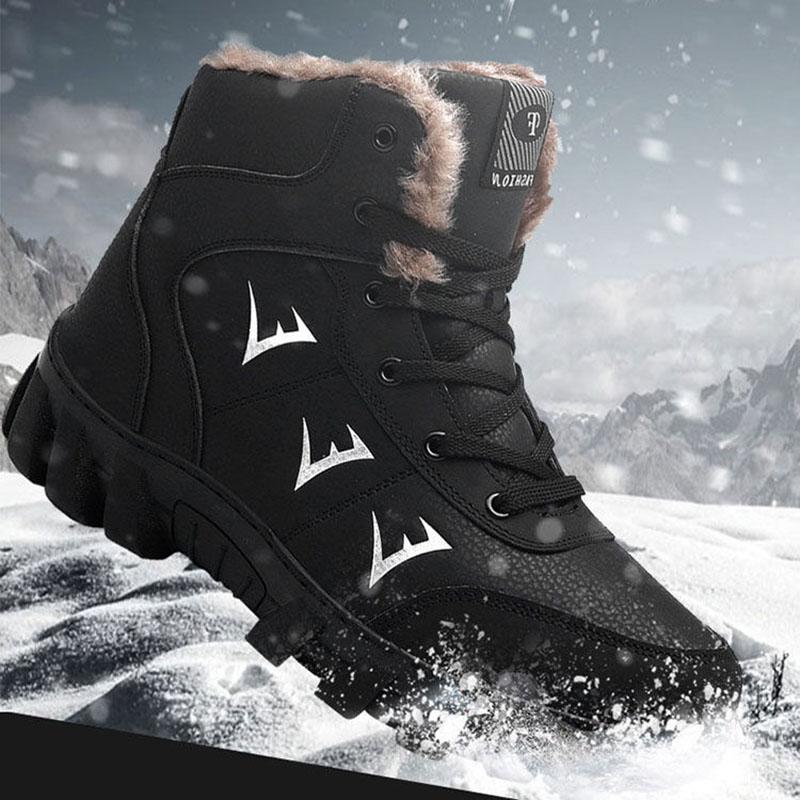 Men's Winter Snow Boots Men's Cotton Shoes High-top Large Size Men's Boots Plus Velvet Warmth Thick Cotton Boots
