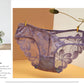 2PC Transparent Women's Panties Lace Mesh Sexy Seamless Low-waist Cotton Briefs Women