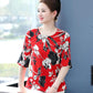 Women's Summer Plus Size Short Sleeve Top Printed Loose Versatile Round Neck T-Shirt