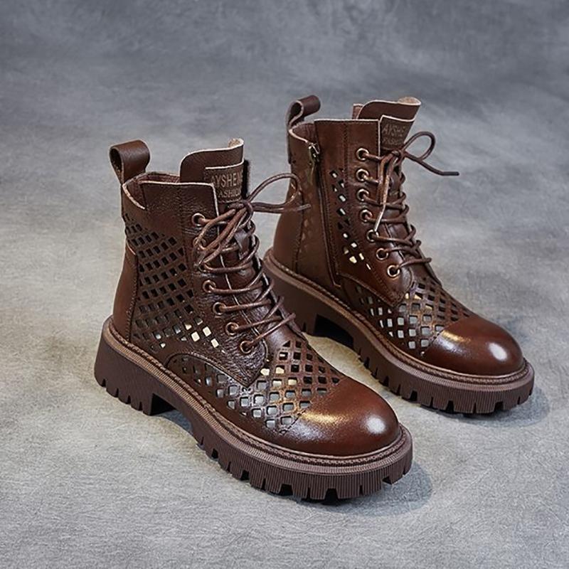 Women's British Wind Boots Platform Hollow Martin Boots Spring Sandals