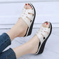 Ladies High Heel Slippers Summer Thick Bottom Home Outdoor Non-slip Slippers Women Summer Shoes Soft Bottom Wedge Heel Rhinestone Sandals