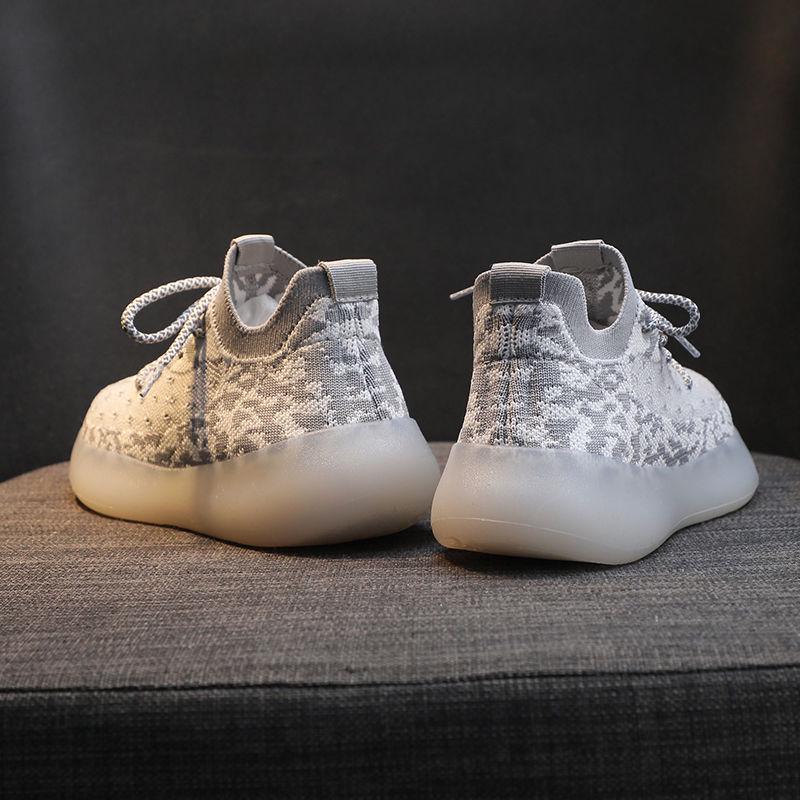 Knitted Sports Shoes Female Spring Coconut Shoes Rainbow Jelly Bottom Flying Woven Woman Sneakers