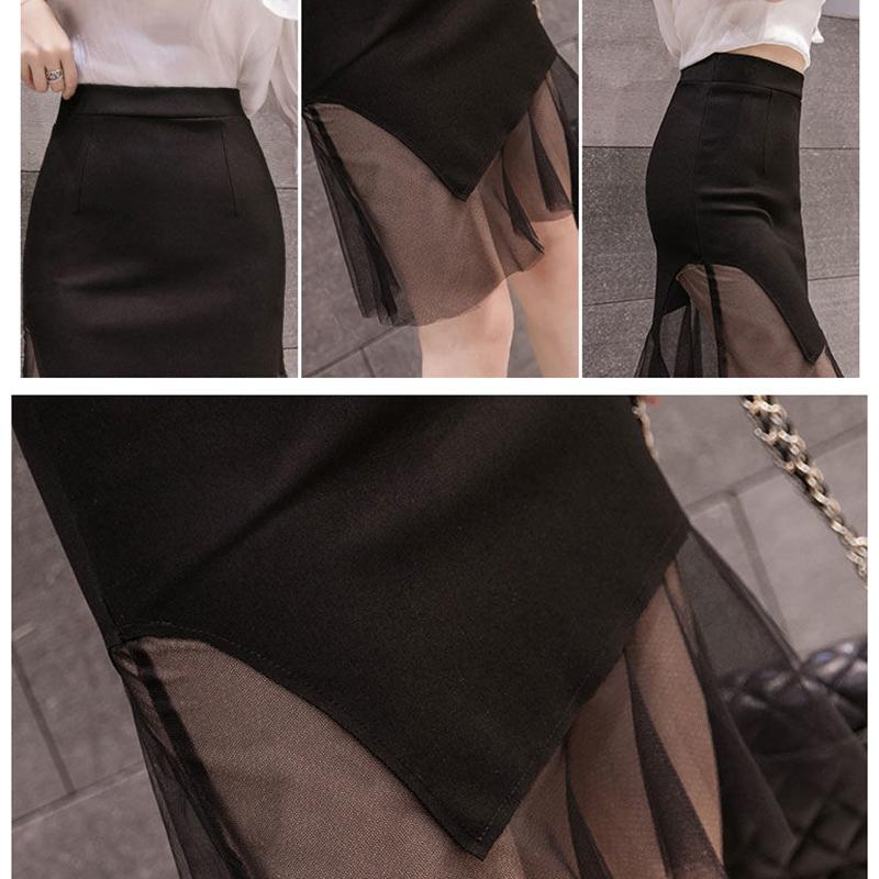 Women Sexy Tight A-line Lace High Waist Short Skirt Split Fork Zipper Club Casual Home Office