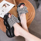 Flower Slippers Women Summer Thick Bottom Outside Wear Wedge Heel Muffin Lazy People Increase Temperament Light Sandals and Slippers