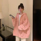Plus Velvet Embroidered Sweater Jacket Women's Autumn and Winter Large Size Loose Hooded Sweater Zipper Cardigan Casual Coat for Girl