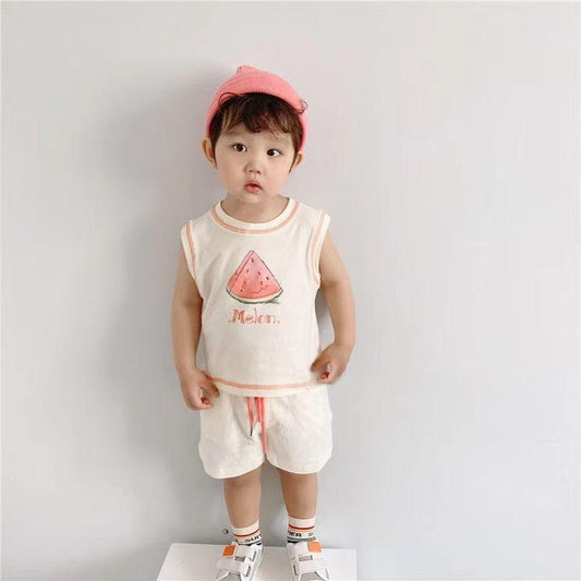 Girls' Suits Summer Clothes Korean Children's Clothes Foreign Handsome Children's Short-sleeved Baby Boy Two-piece
