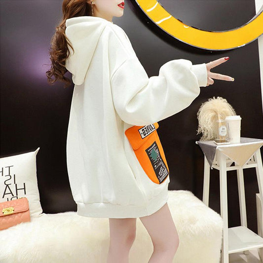 Fashion Spring and Autumn Thin Female Sweater Wild Hat Loose Korean Version Leisure Blouse