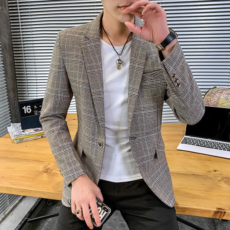 Men's Casual Small Dress Fashion Youth Trend Slim Blazers