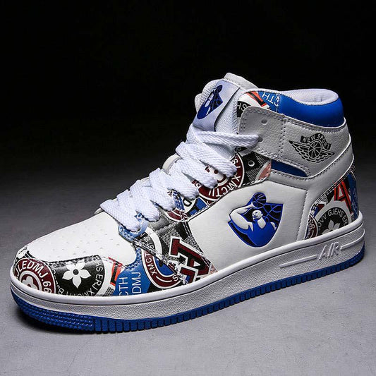 Graffiti Basketball Shoes for Men Comfortable Breathable Shoes Couples Waterproof Sports Shoeses