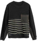 Ruffian Autumn Men's Striped Sweater Stitching Round Neck Pullover Top Loose Long-sleeved Sweatshirts Tide