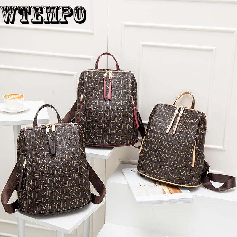 Vintage Leather Backpack Women Fashion Large Drawstring Rucksack School Travel Bag For Women