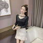 Pofulove Women's Autumn Winter Slim Long Sleeve Tight Short V-neck Sweater Bright Silk Pullover Tops