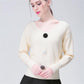 Autumn and Winter Slim Knit Bottoming Shirt Loose Pullover Button Sweater Women Fashion V-neck Solid Color Sweater