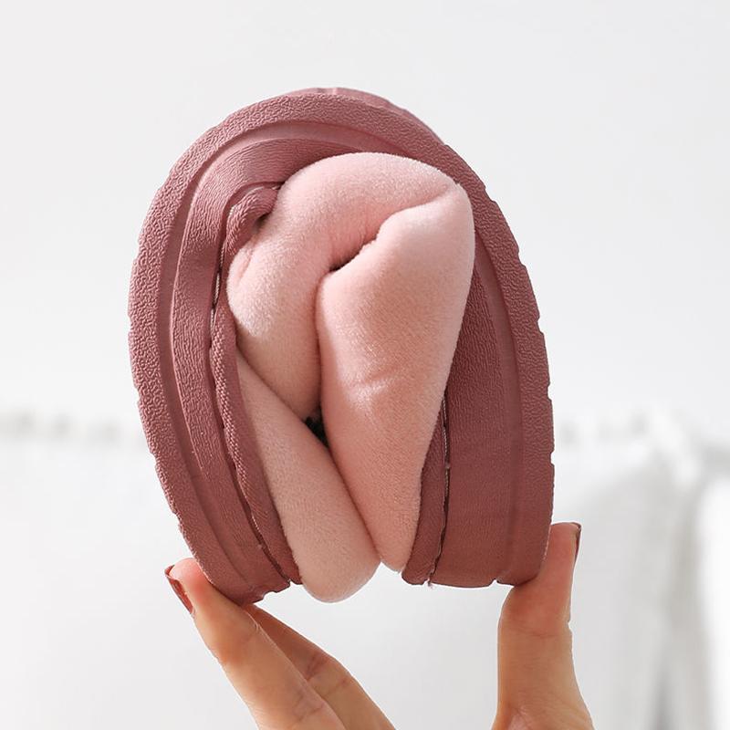 Winter Home Unisex's Cotton Slippers Indoor Non-slip and Warm Couples Plus Velvet Slippers Women's Thick Bottom Plush Slippers Autumn and Winter